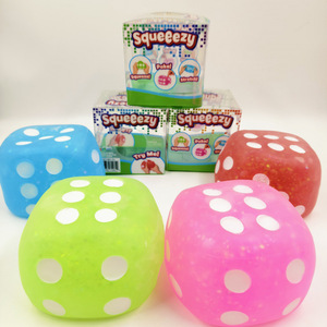 Novelty Plastic Dice Stress Ball Squishy Toy for Boys Girls Creative Slow Rising Venting Fidget Cross-Border Decompression
