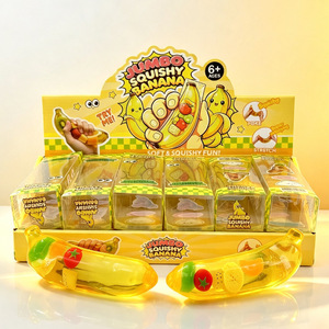 Vaseline Plastic Banana Strawberry Squishy Transparent Anti-Stress Stress Release Toy for Kids 14 Years & up Gift Box