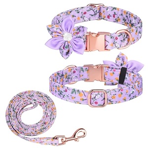 Pet Accessories Wholesale Custom Pet Collar and Leash Set Fashion Dog Bowtie Collar
