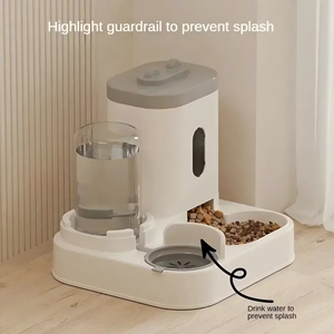 Cat And Dog Large Capacity Plastic PP Recyclable Biodegradable Indoor Storage Container Water Dispenser Food Bowl