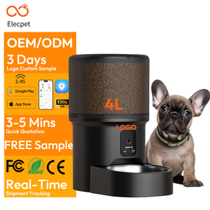 Elecpet 4L Black Automatic Cat Feeder 720p Camera Video WiFi Smart Voice
